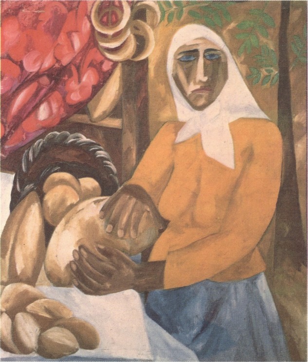 3. Н. Гончарова. Продавщица хлеба. 1911