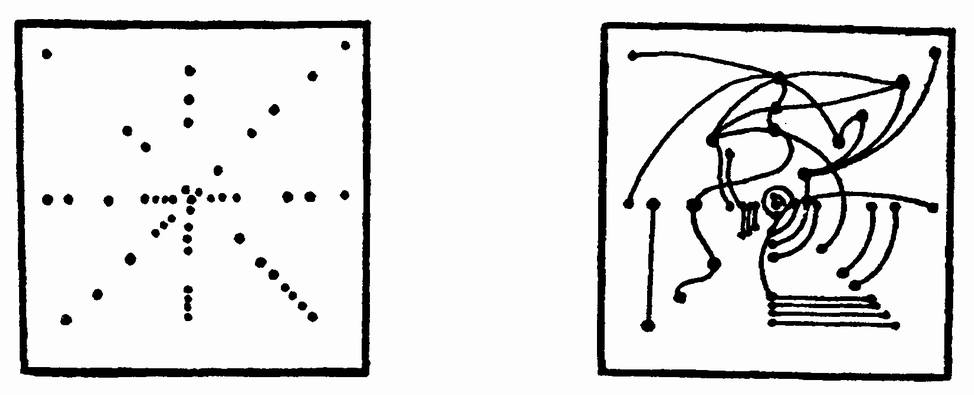 Табл. 4. Точка. Схема горизонтально-вертикально-диагональных точек для свободного линейного построения