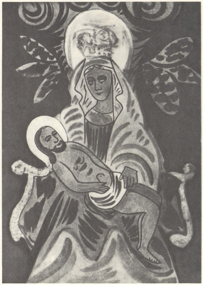 Мария с Иисусом Христом. Около 1800. Баварская народная подстекольная живопись