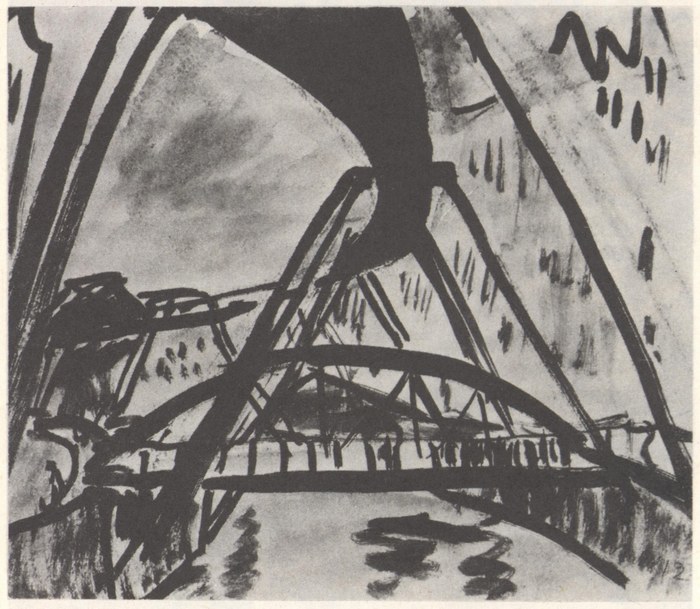 Э. Хеккель. Конструкция висячего моста в Эльберсфельде