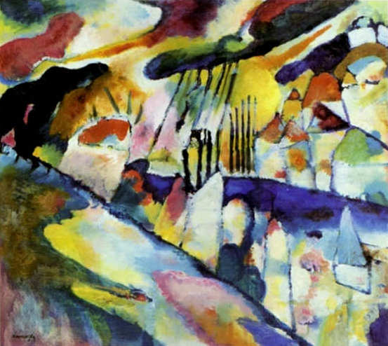 Кандинский. Пейзаж с дождем. 1913 год