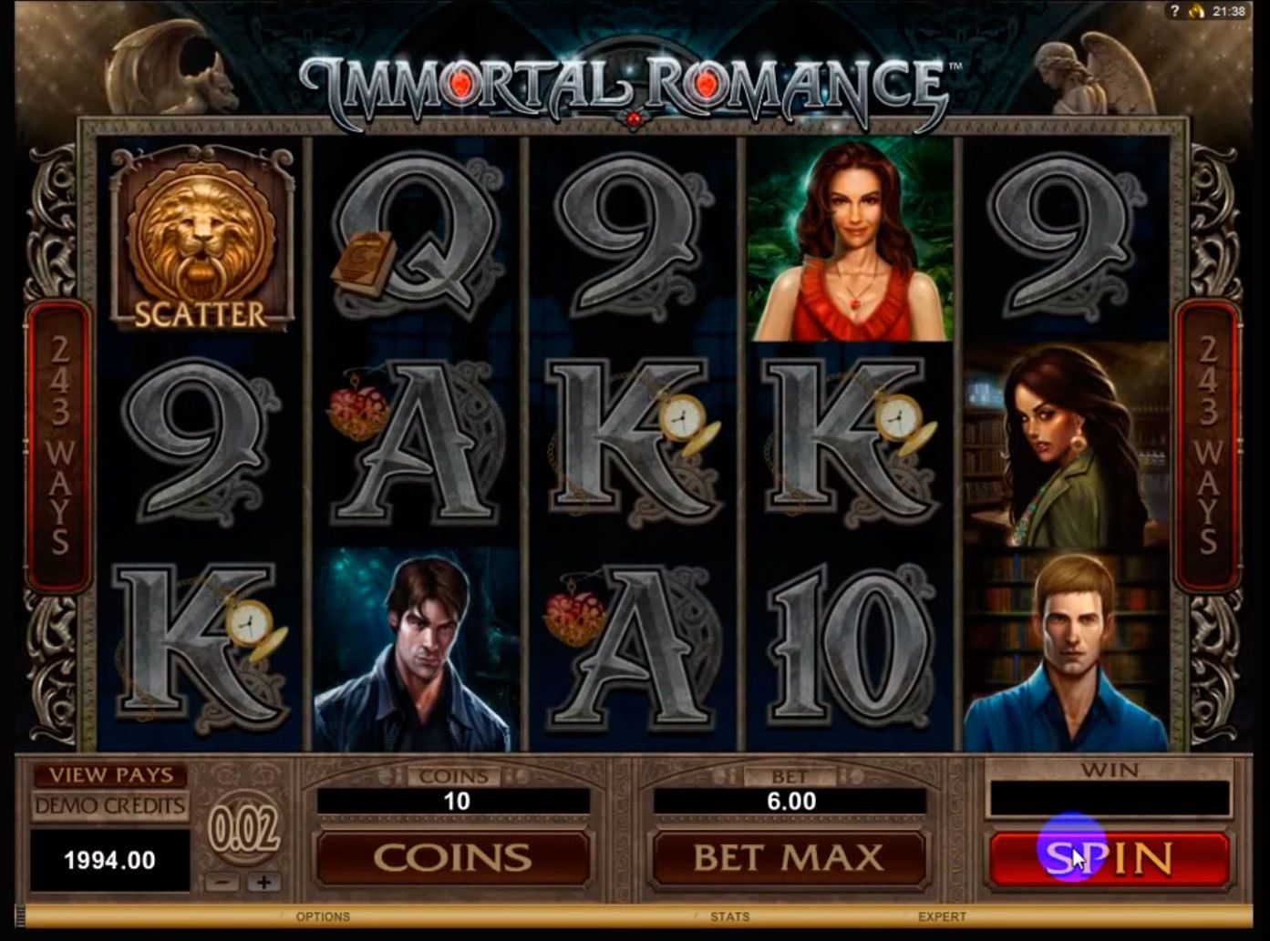 Игровой автомат «Immortal Romance» в Адмирал казино Х